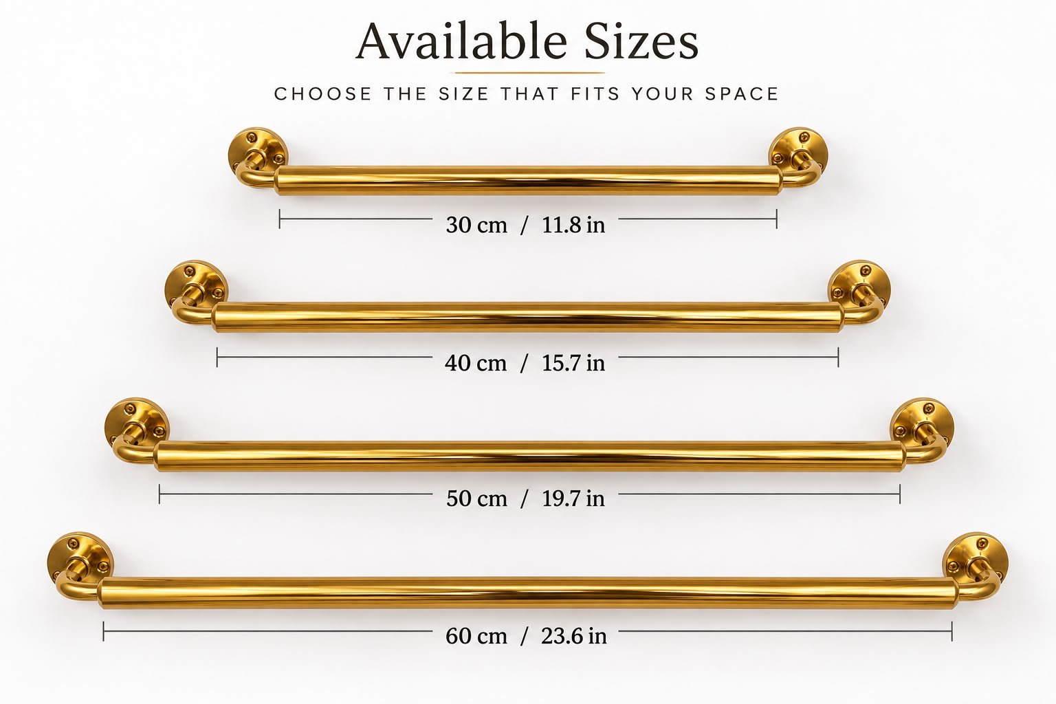 Handmade Moroccan Unlacquered Brass Towel Rack for Bathroom - Image 3