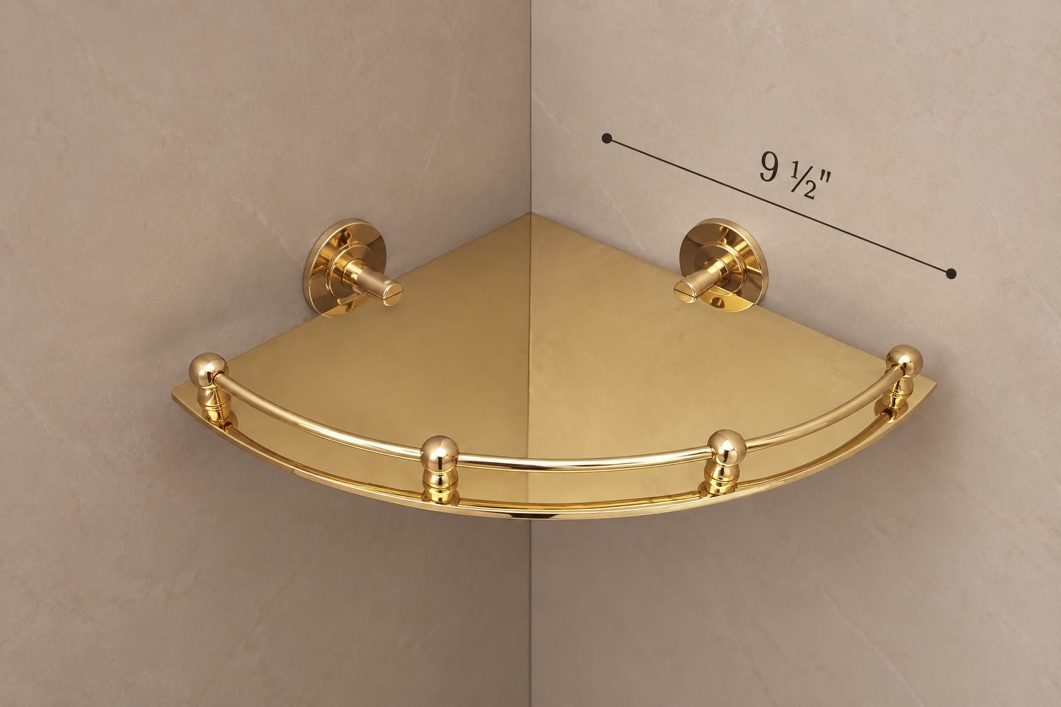 Handmade Unlacquered Brass Corner Shelf – Moroccan Wall-Mounted Bathroom Decor - Image 2