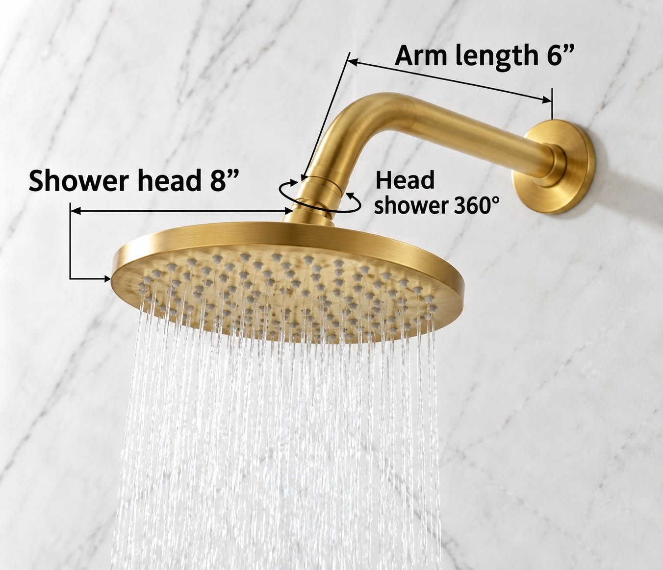 Richmond Unlacquered Brass Shower System with Hand Shower & Rough-In Valve Included - Image 3